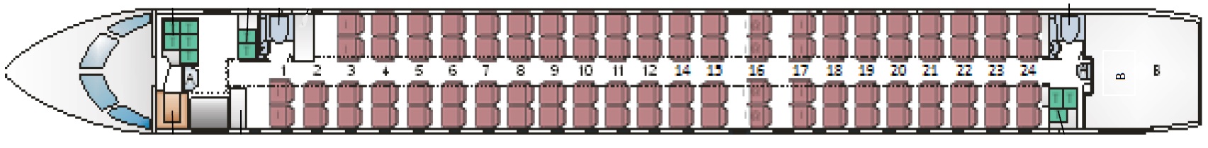 CRJ900 88 Sædekonfiguration